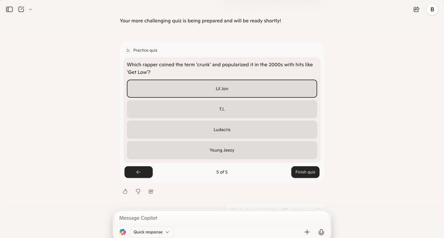 Copilot
			 progress indicator full-screen layout navigation buttons ui page example