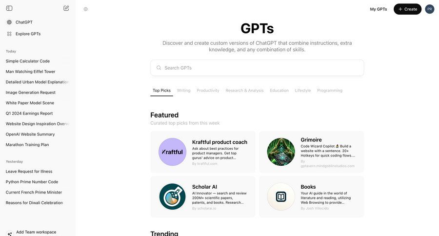 ChatGPT
			 artificial intelligence grid rounded corners video editor sidebar chrome extension create marketing website design modern edit mode bot builder real-time editing global search ui page example