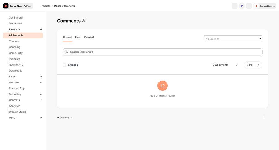 Kajabi
			detail page comments & reactions sidebar navigation sidebar information page detail view info view ui page example