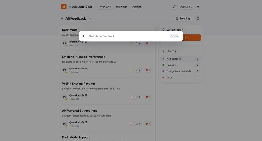 UserJot
			 search bar ui page example