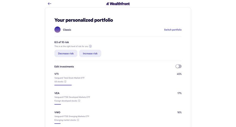 Wealthfront
			   ux ui design
