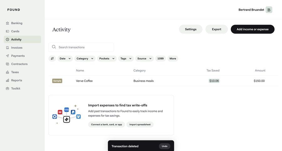 Found
			 dashboard finance fintech import data minimalist design data display data entry empty state illustration call to action sidebar navigation bar modern table ui page example