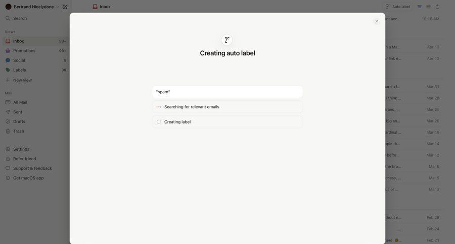 Notion Mail
			 settings form automation email management email setup recent activity social feed newsfeed activity stream progress progress bar ui page example