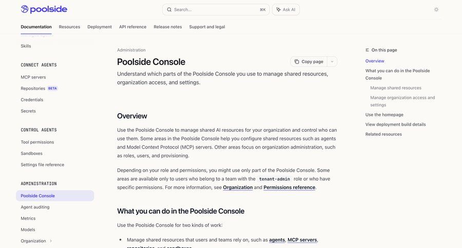 Poolside
			 keyboard shortcuts ui page example