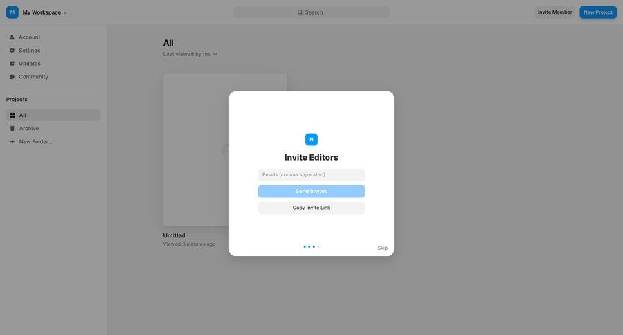 Framer
			modal & popover team management invite teammate modal screen collaboration team collaboration project management user management form project setup user invitation sidebar ui page example