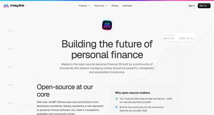 Maybe Finance
				about & company mission ui page example