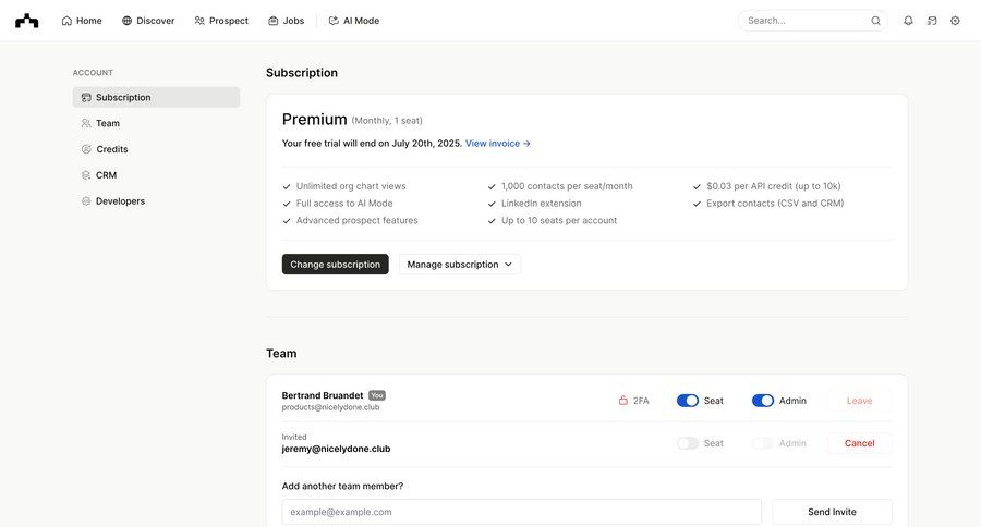 The org
			billing account settings team settings integration settings settings account management account setup account settings subscription management data display credits buy credits sidebar ui page example