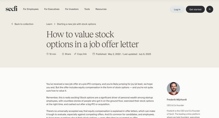 Secfi
			 information page detail view info view blog post news article article feature article news feed ui page example