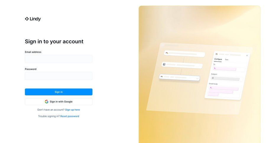 Lindy
			login authentication sign in user account user authentication form full-screen layout ux ui design