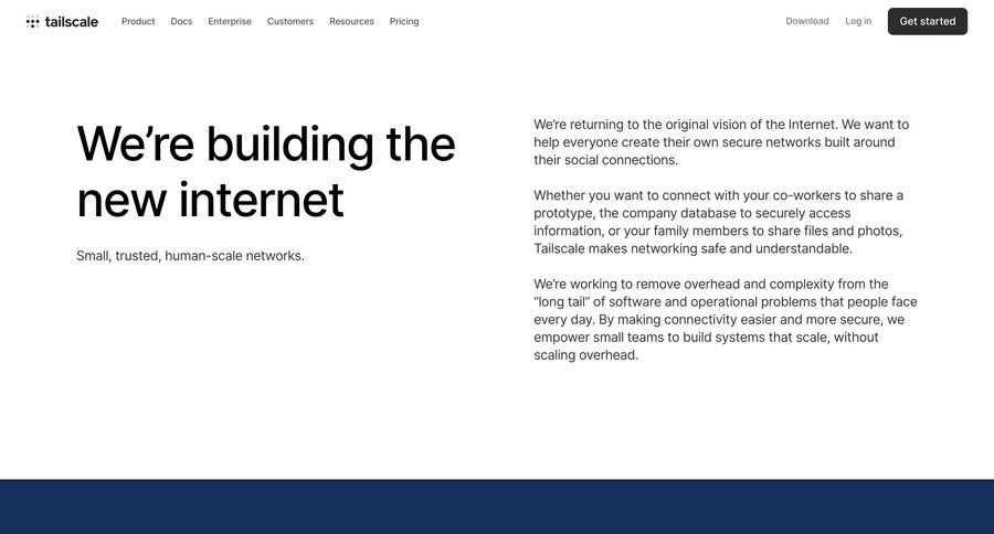 Tailscale
			team about & company mission values enterprise collaborators ui page example