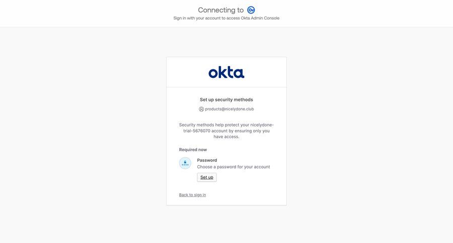 Okta
				onboarding ui page example