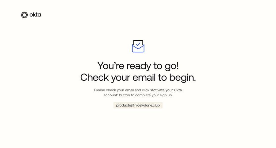 Okta
				success state ui page example