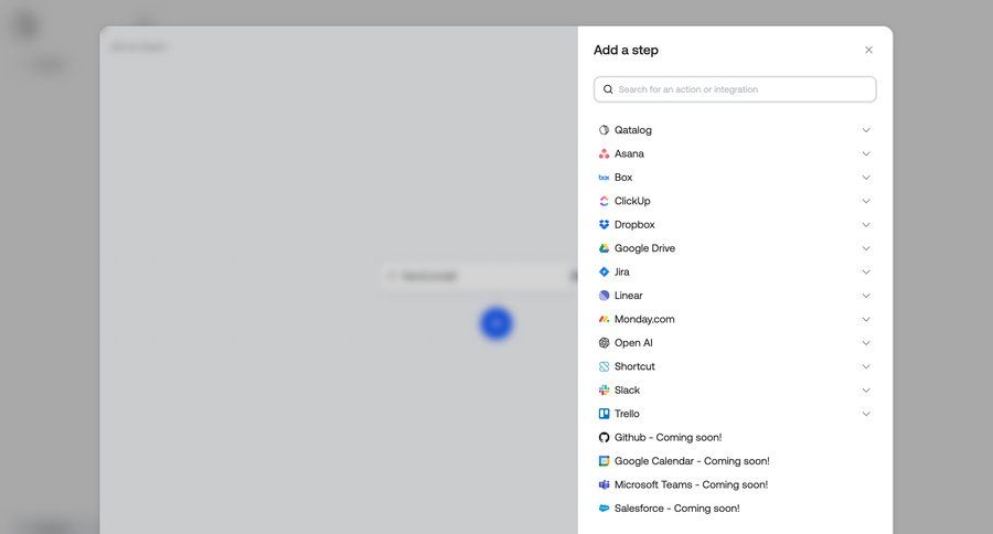 Qatalog
			 workflow workflow builder coming soon ui page example