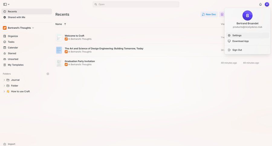 Craft
				profile ui page example