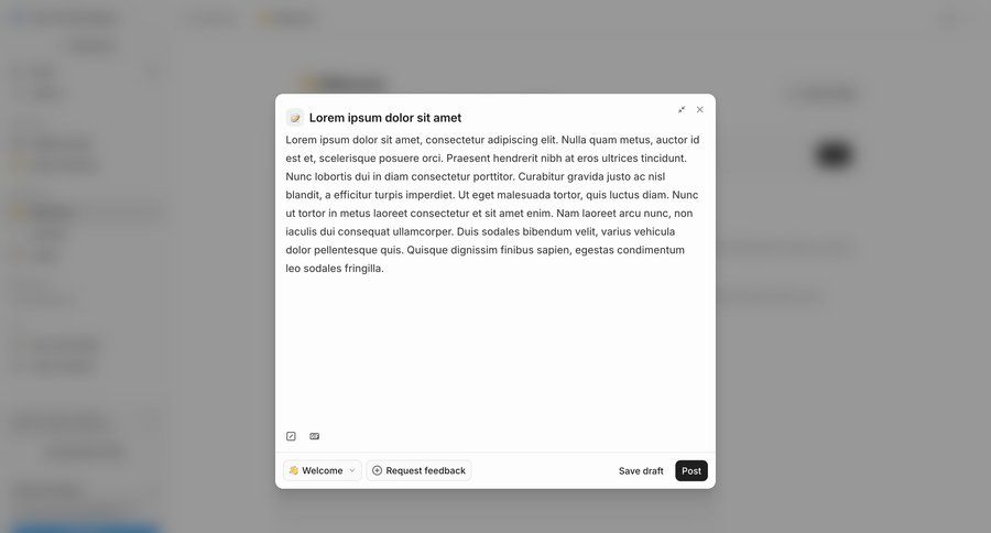 Cushion
			 modal dialog communication modern ui page example