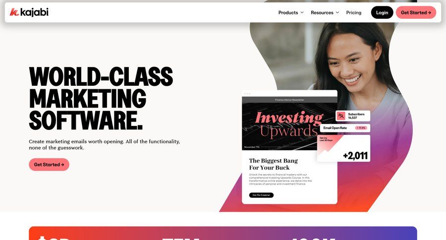 Kajabi
			 world map features testimonials accordion rich text ui page example