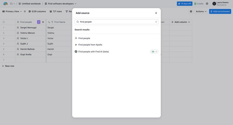 Clay
			 modal screen data management data entry data import table autocomplete search results ui page example