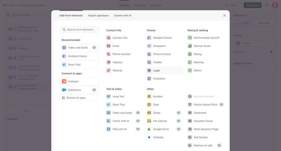 Typeform
				create ui page example
