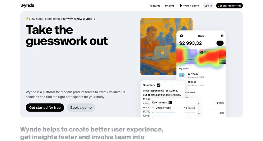 Wynde
				landing page ui page example