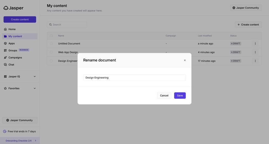 Jasper
			 content management form modal dialog sidebar ui page example