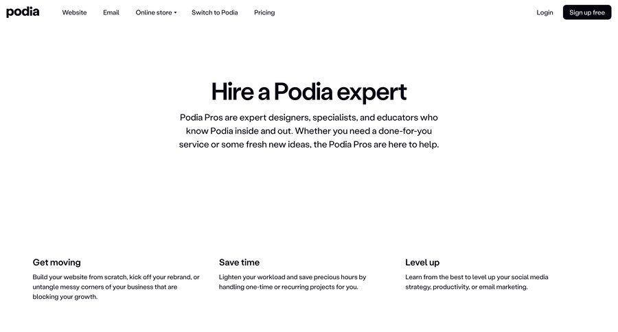 Podia
			 virtual assistant user profile user user termination contact us alternatives experts marketing website design profile page ui page example