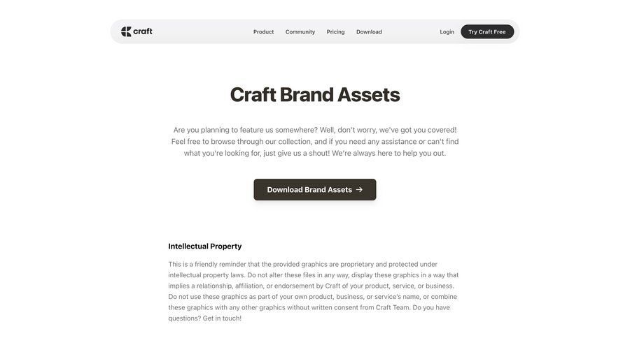 Craft
				company ui page example