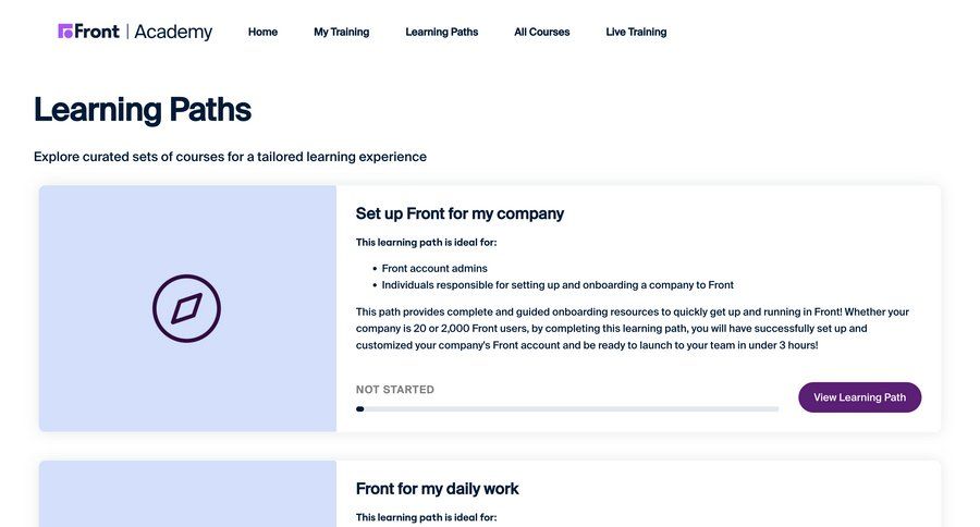 Front
			 guide progress trainings check out ui page example