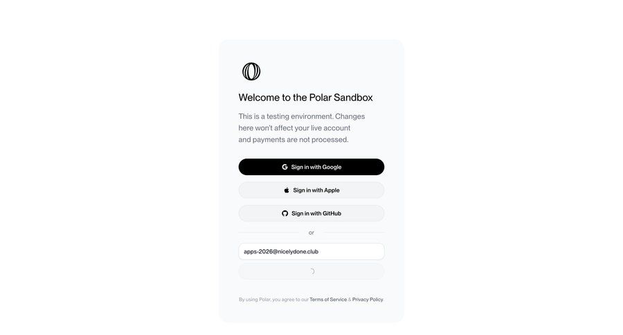 Polar
				signin ui page example