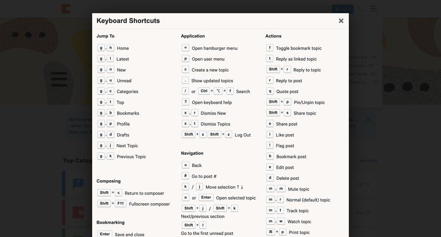 Coda
			modal & popover keyboard shortcuts keyboard shortcuts shortcuts hotkeys quick actions quick keys table search suggestions ui page example