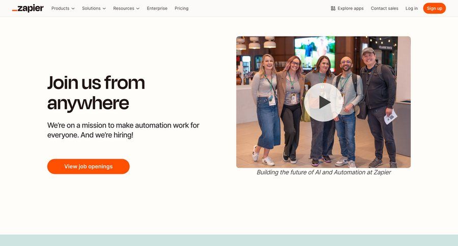 Zapier
				company ui page example