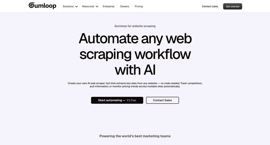 Gumloop
			 workflow automation marketing automation data integration b2b saas ui page example