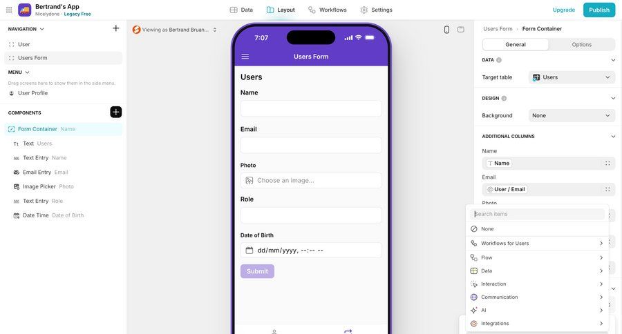 Glide
			 configuration form form building date picker ui page example