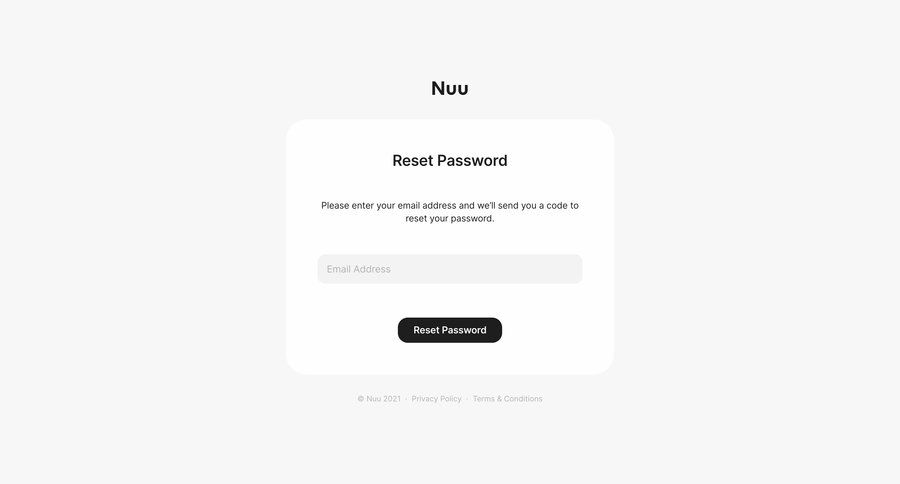 Nuu
				password reset page example