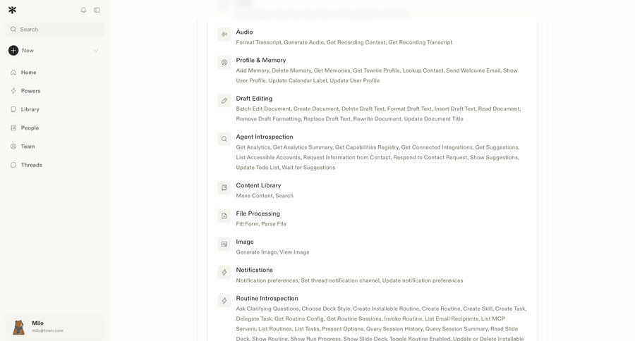 Town
			 settings user management artificial intelligence sidebar user profile search bar ui page example