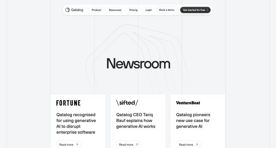 Qatalog
			press announcement download report press release insight rp ui page example