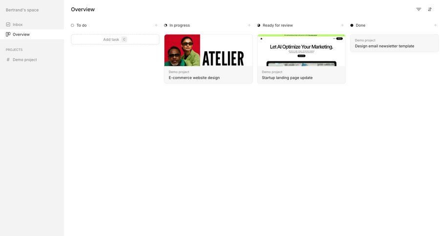Workflow
			list collection team task management dashboard sidebar navigation project management kanban board ui page example