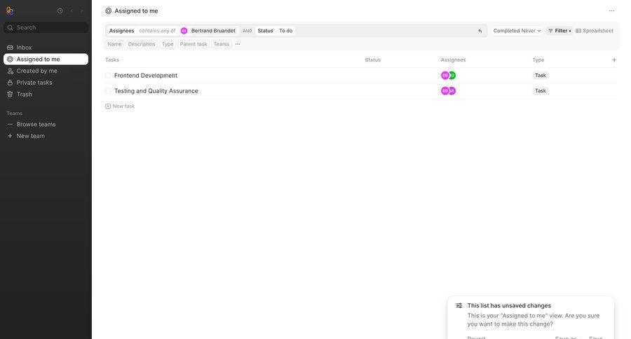 Height
			 task management sidebar navigation project management modal confirmation save changes dropdown filters sidebar table search menu ui page example