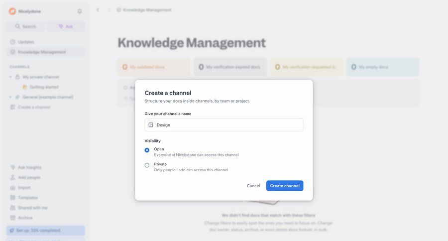 Slite
			 collaboration form channel management knowledge management create ui page example