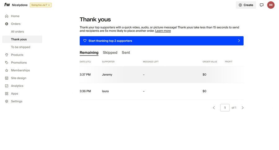 Fourthwall
				list ui page example