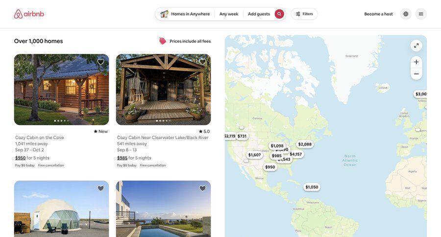 Airbnb
				list ui page example