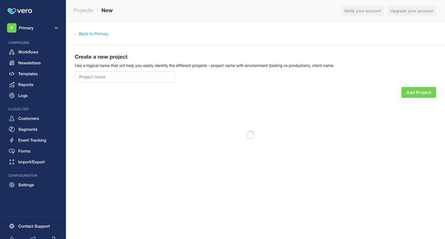 Vero
			 sidebar navigation project management form account setup project creation sidebar create ui page example