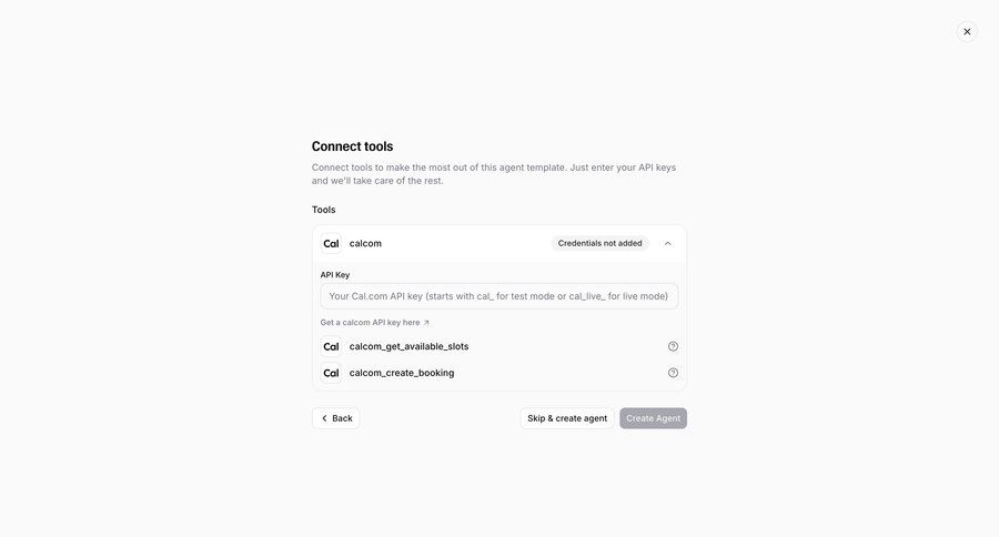 Elevenlabs
			 configuration form minimalist design integration api integration ui page example