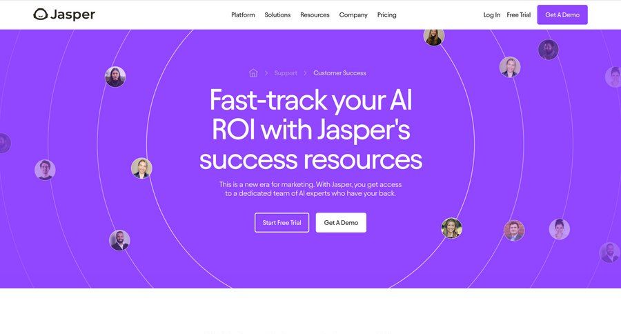 Jasper
			 customer success ui page example