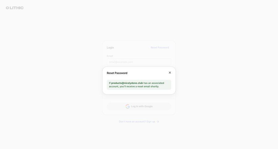 Lithic
				signin ui page example