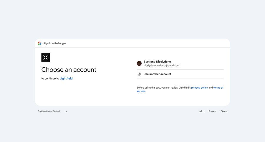Lightfield
				signin ui page example