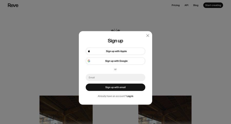 Reve
				signup ui page example