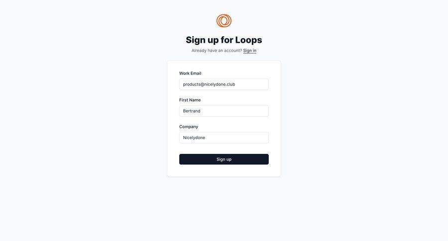 Loops screen example