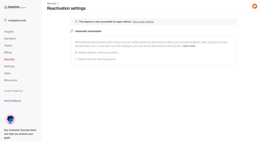 Asana
			 configuration settings sidebar navigation user management account management form radio group sidebar security security configuration data security ui page example