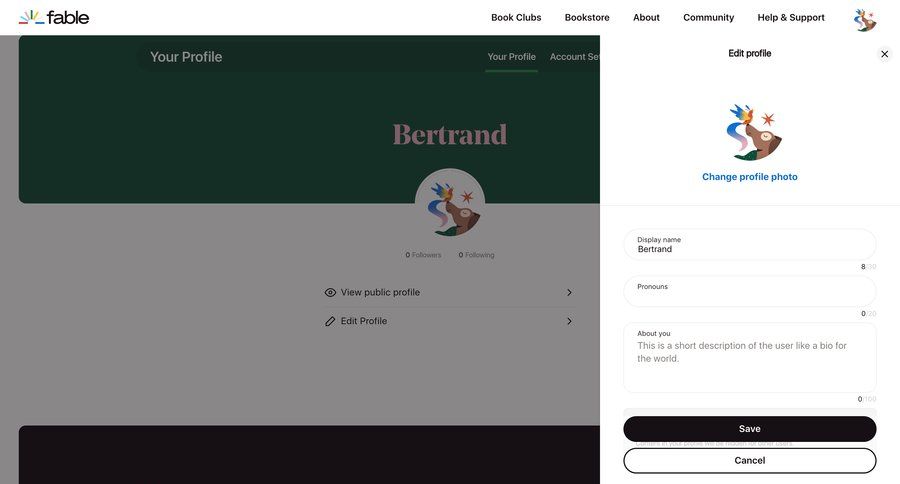 Fable
				settings page example