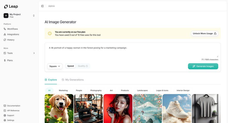 Leap
			create gallery create generate image gallery media gallery photo gallery media assets ui page example
